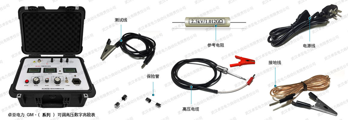 5kV高壓數(shù)字絕緣電阻測試儀附件配件圖